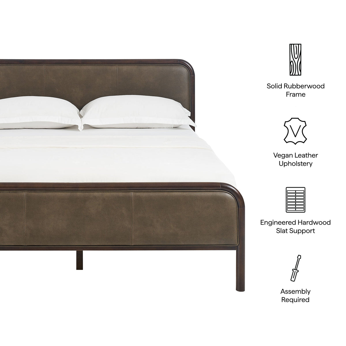 Wexford Wenge Mustard Vegan Leather Platform Bed - Ornate Home
