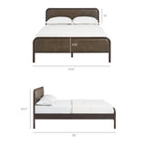 Wexford Wenge Mustard Vegan Leather Platform Bed - Ornate Home