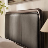 Wexford Wenge Mustard Vegan Leather Platform Bed - Ornate Home