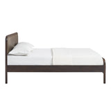 Wexford Wenge Mustard Vegan Leather Platform Bed - Ornate Home