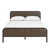 Wexford Wenge Mustard Vegan Leather Platform Bed - Ornate Home