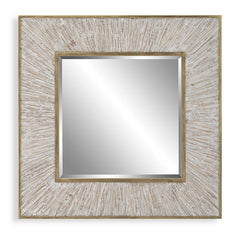 Wharton Gold/Woodtone/Whitewashed Square Mirror - Ornate Home