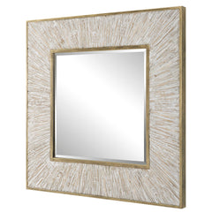 Wharton Gold/Woodtone/Whitewashed Square Mirror - Ornate Home