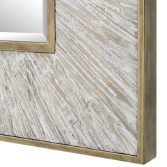 Wharton Gold/Woodtone/Whitewashed Square Mirror - Ornate Home