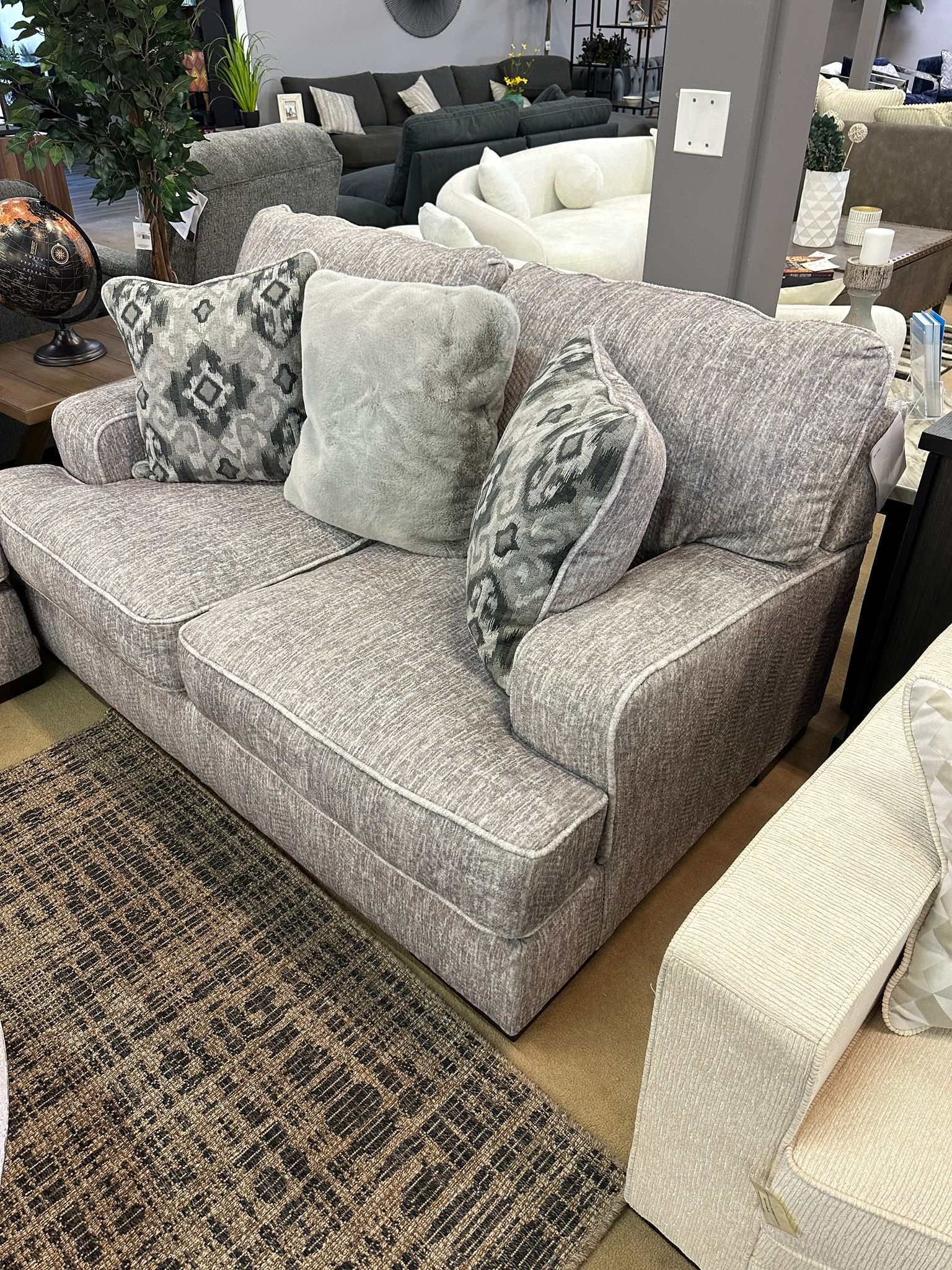 (Online Special Price) Mercado Pewter Sofa & Loveseat / 2pc Set - Ornate Home