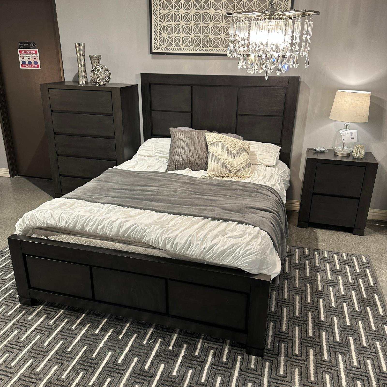 Lorenzo Dark Grey Queen Bed - Ornate Home