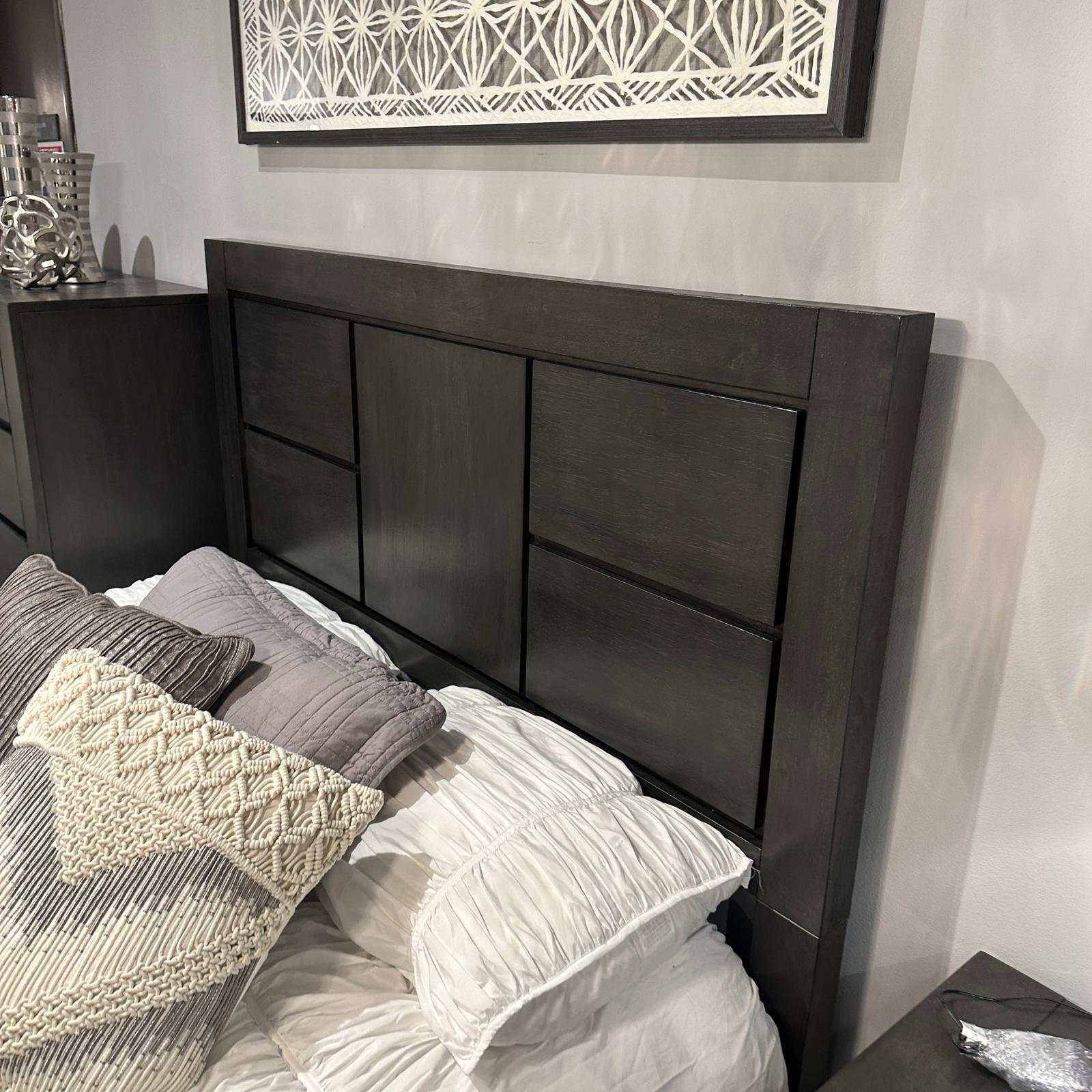 Lorenzo Dark Grey Queen Bed - Ornate Home