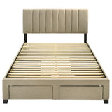 Wheatland Light Brown 4-drawer Upholstered Queen Storage Bed - Ornate Home