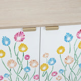 Whimsy Tan/White Two-Door Cabinet - Ornate Home