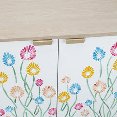 Whimsy Tan/White Two-Door Cabinet - Ornate Home