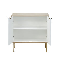 Whimsy Tan/White Two-Door Cabinet - Ornate Home