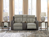 WhipLash Sisal Power Reclining Loveseat w/Console - Ornate Home