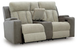 WhipLash Sisal Power Reclining Loveseat w/Console - Ornate Home