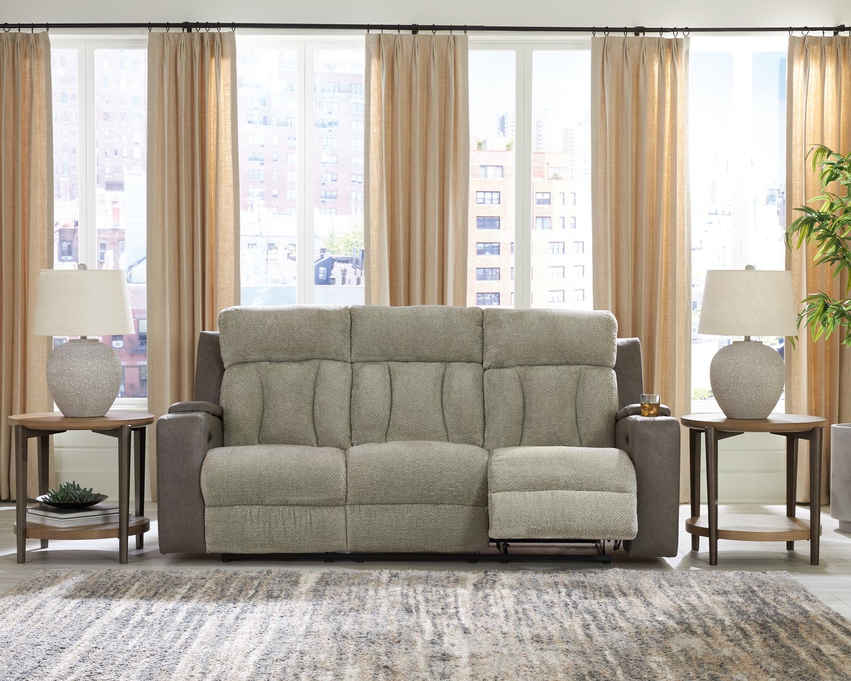 WhipLash Sisal Power Reclining Sofa and Loveseat - Ornate Home