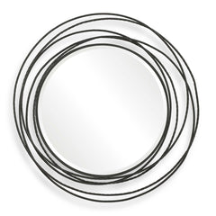 Whirlwind Black Round Mirror - Ornate Home