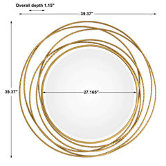 Whirlwind Gold Round Mirror - Ornate Home