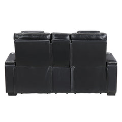 Whiselle Black Power Double Reclining Loveseat - Ornate Home