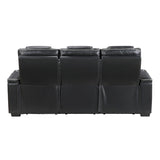 Whiselle Black Power Double Reclining Sofa - Ornate Home