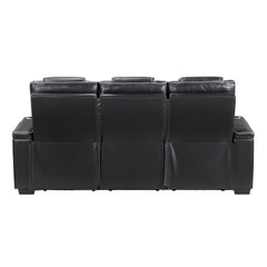 Whiselle Black Power Double Reclining Sofa - Ornate Home