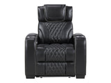 Whiselle Black Power Reclining Chair - Ornate Home