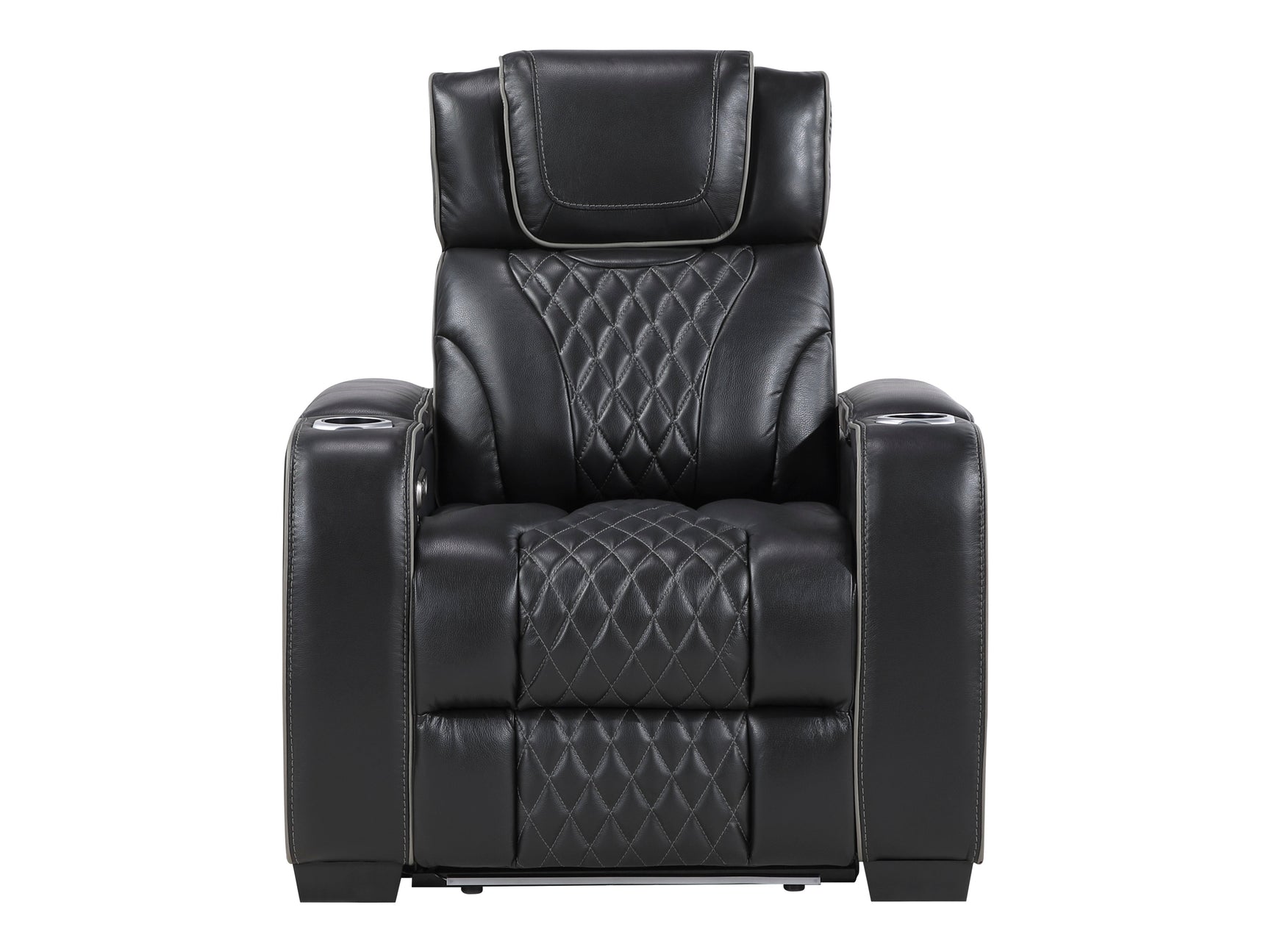 Whiselle Black Power Reclining Chair - Ornate Home