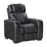 Whiselle Black Power Reclining Chair - Ornate Home