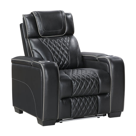 Whiselle Black Power Reclining Chair - Ornate Home