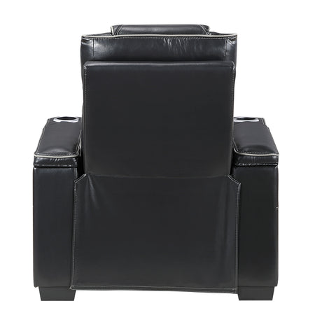 Whiselle Black Power Reclining Chair - Ornate Home