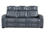 Whiselle Blue Power Double Reclining Sofa - Ornate Home