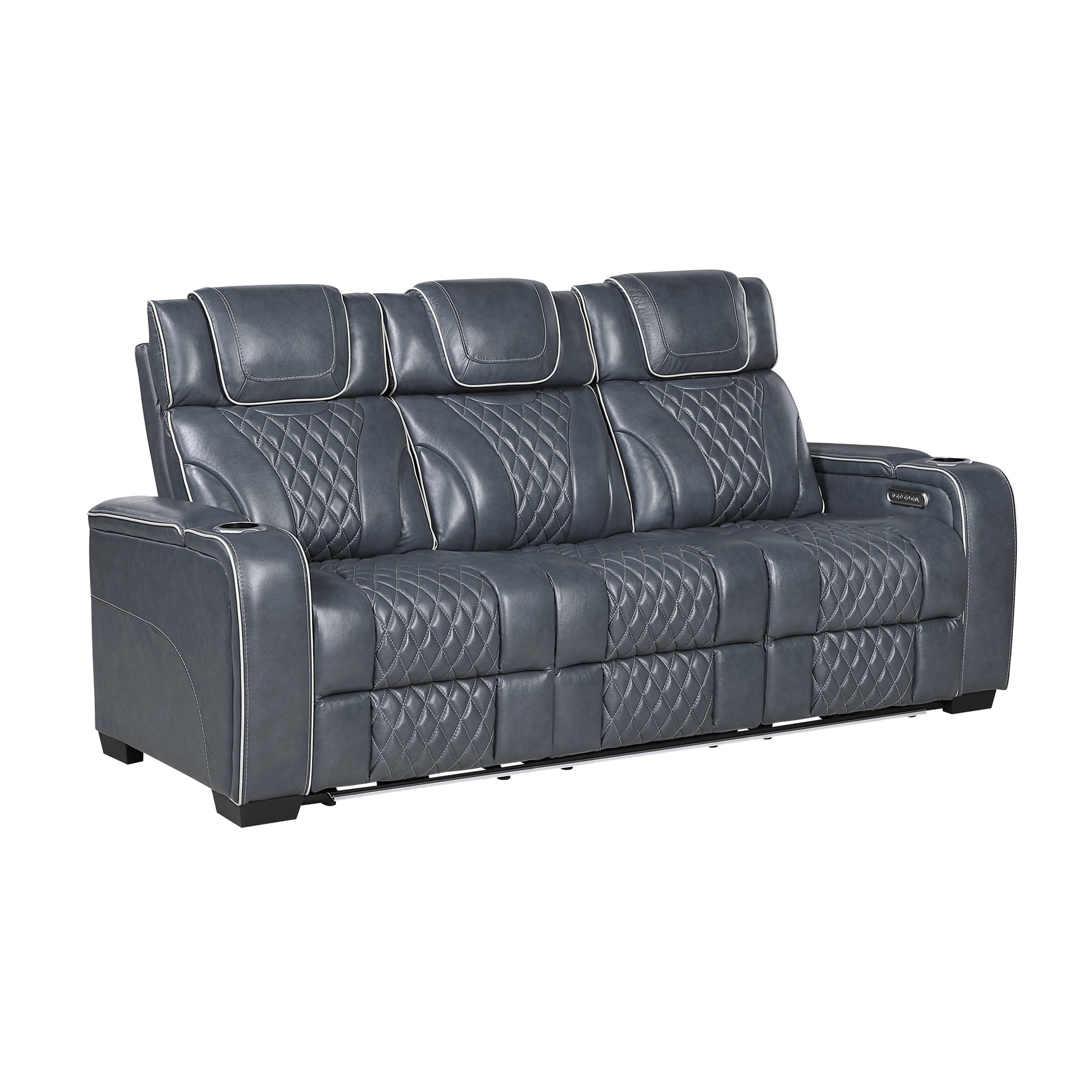 Whiselle Blue Power Double Reclining Sofa - Ornate Home