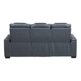 Whiselle Blue Power Double Reclining Sofa - Ornate Home