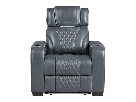 Whiselle Blue Power Reclining Chair - Ornate Home