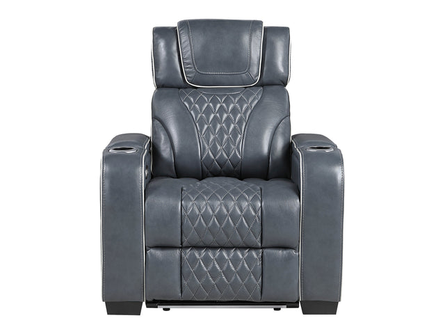 Whiselle Blue Power Reclining Chair - Ornate Home