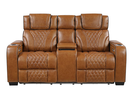Whiselle Brown Power Double Reclining Loveseat - Ornate Home
