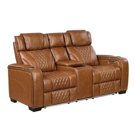 Whiselle Brown Power Double Reclining Loveseat - Ornate Home