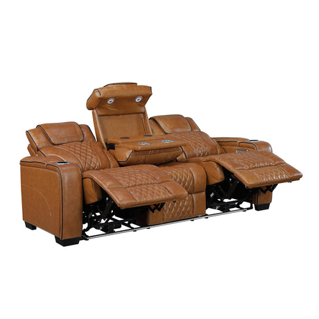 Whiselle Brown Power Double Reclining Sofa - Ornate Home