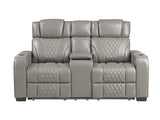 Whiselle Gray Power Double Reclining Loveseat - Ornate Home