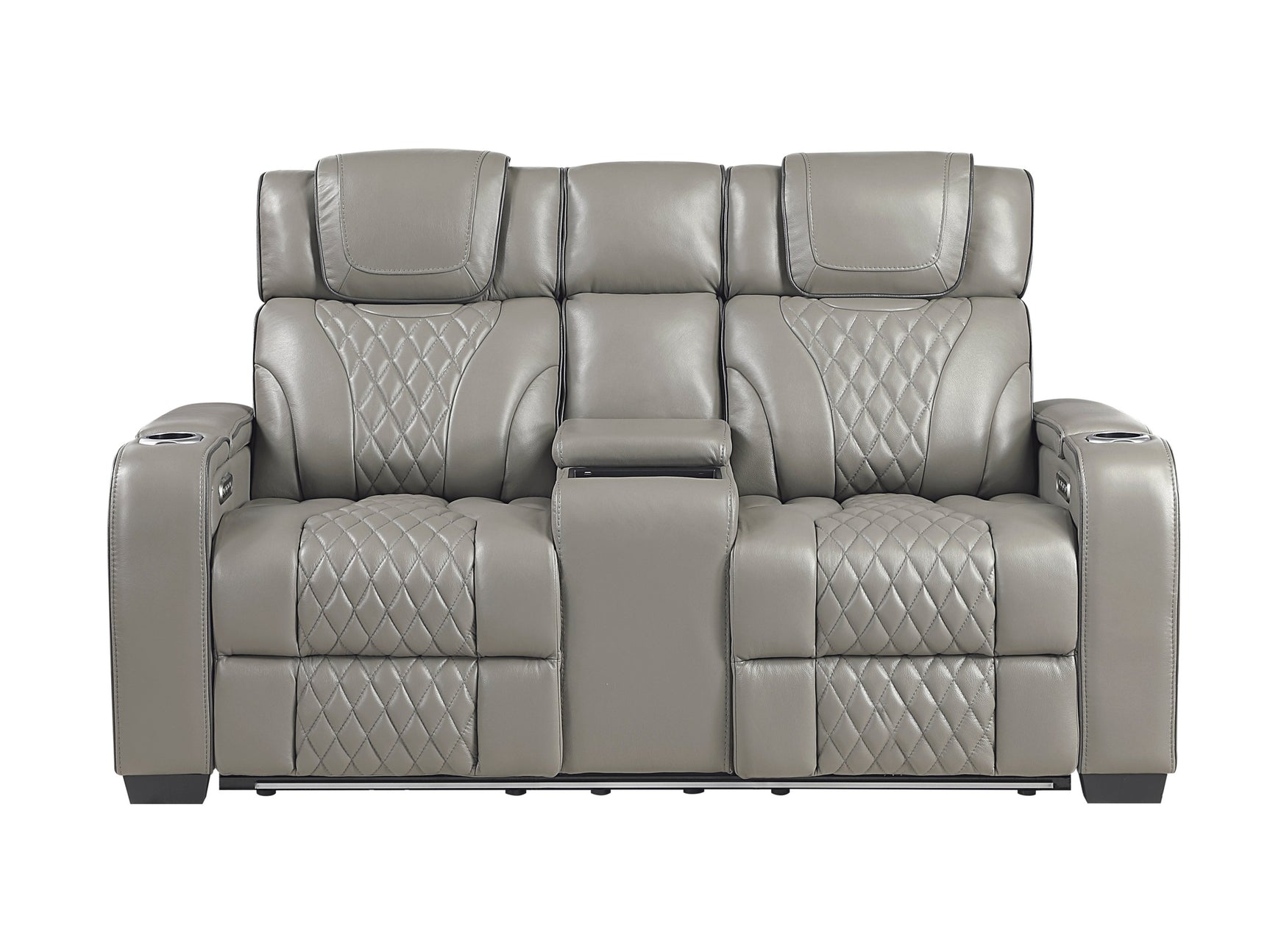 Whiselle Gray Power Double Reclining Loveseat - Ornate Home