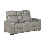 Whiselle Gray Power Double Reclining Loveseat - Ornate Home