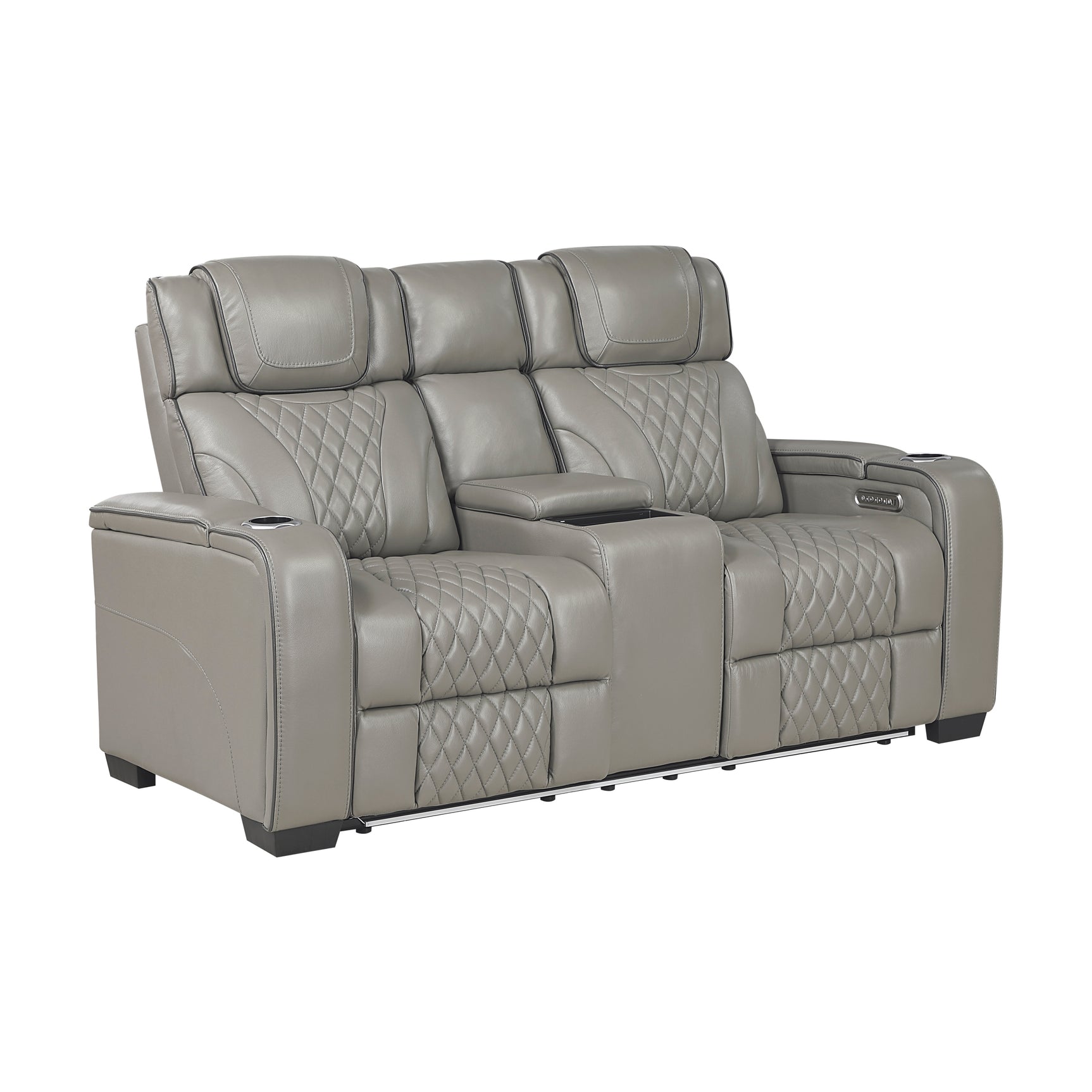 Whiselle Gray Power Double Reclining Loveseat - Ornate Home