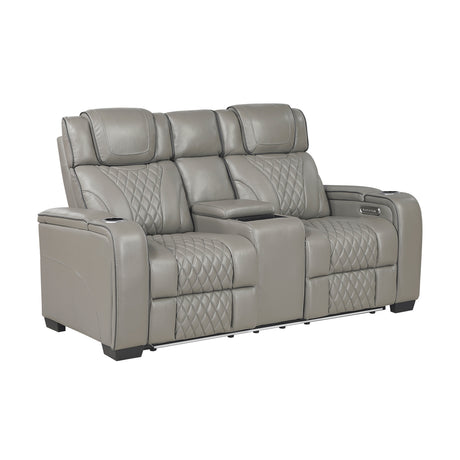 Whiselle Gray Power Double Reclining Loveseat - Ornate Home