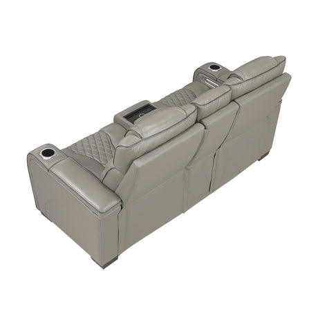 Whiselle Gray Power Double Reclining Loveseat - Ornate Home