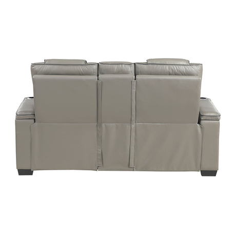 Whiselle Gray Power Double Reclining Loveseat - Ornate Home