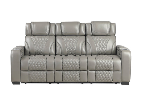Whiselle Gray Power Double Reclining Sofa - Ornate Home
