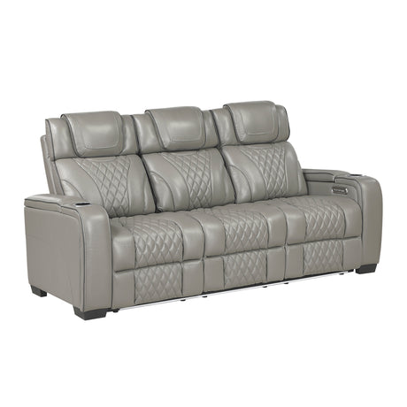 Whiselle Gray Power Double Reclining Sofa - Ornate Home
