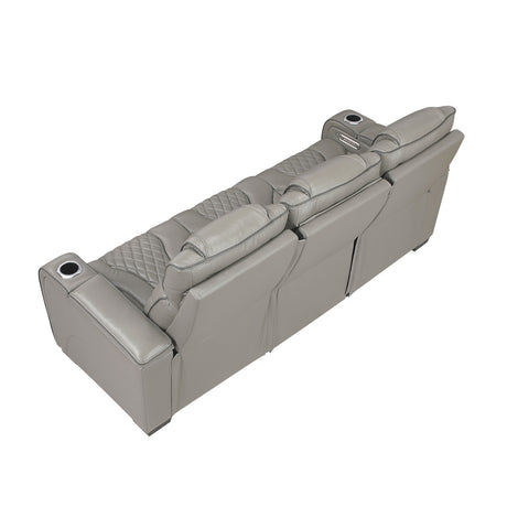 Whiselle Gray Power Double Reclining Sofa - Ornate Home