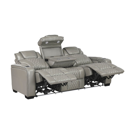 Whiselle Gray Power Double Reclining Sofa - Ornate Home