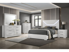 Whitby White Queen 5 Piece Bedroom Set w/2 Nightstands - Ornate Home