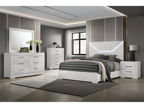 Whitby White Queen 5 Piece Bedroom Set w/2 Nightstands - Ornate Home