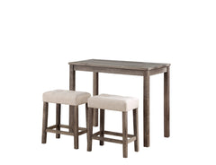 Lux Brown/Creamy White 42" 3-Piece Counter Height Pub Table Set